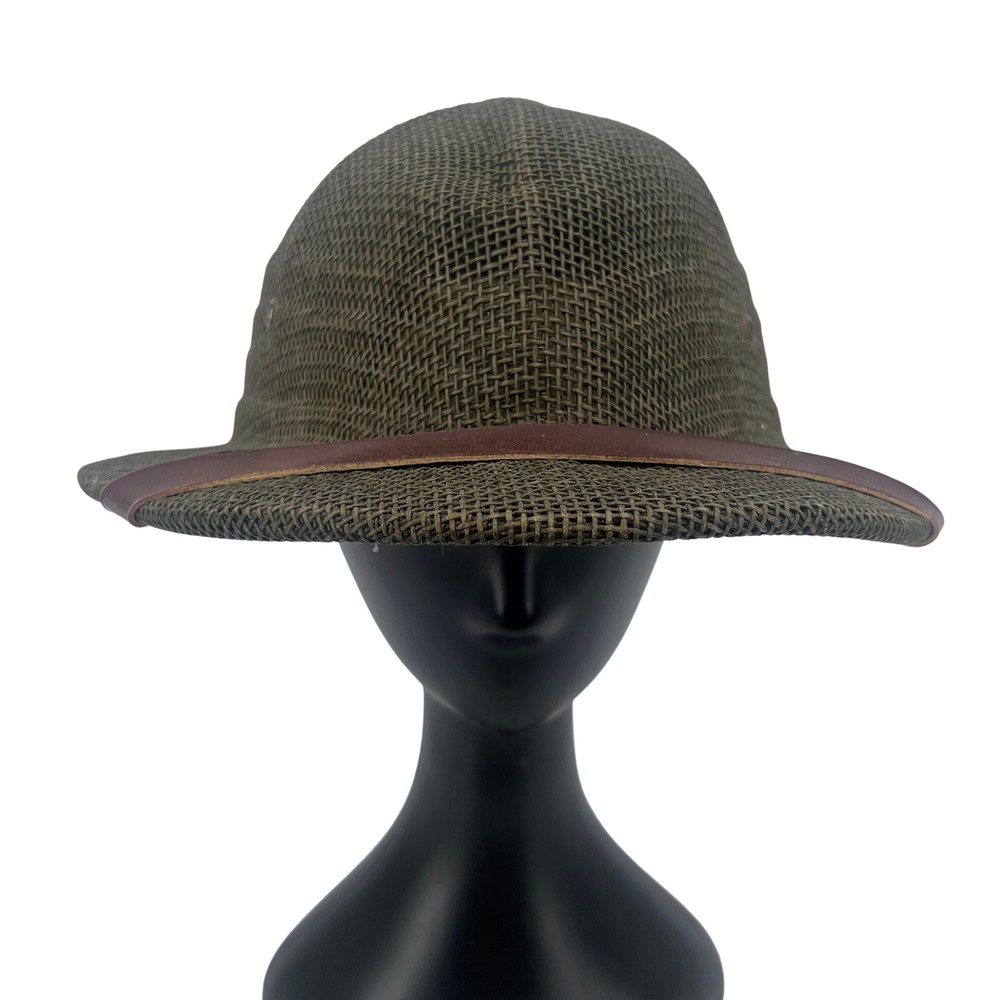 Sun Fari Safari Pith Helmet Hat Woven Straw Mesh VTG Adjustable Gorpcore Jungle